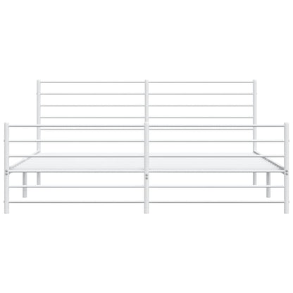 vidaXL Metal Bed Frame without Mattress with Footboard White 200x200cm 6