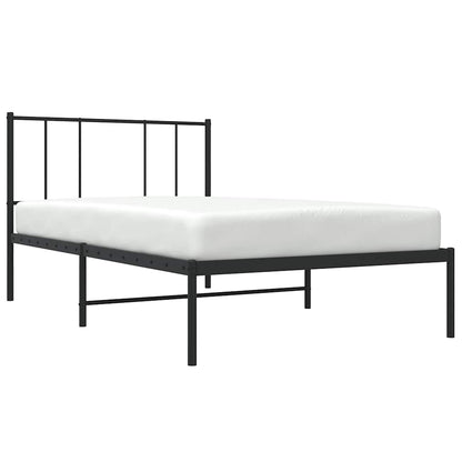 vidaXL Metal Bed Frame without Mattress with Headboard Black 90x190cm 5