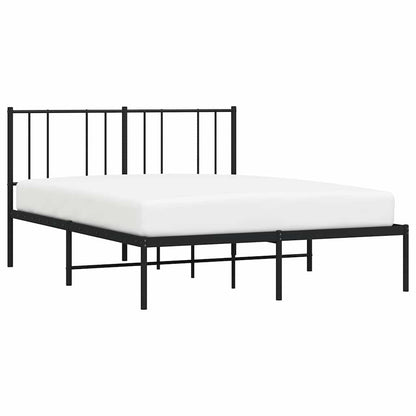 vidaXL Metal Bed Frame without Mattress with Headboard Black 120x200cm 5