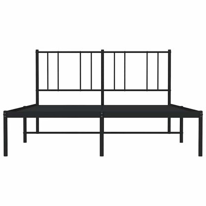 vidaXL Metal Bed Frame without Mattress with Headboard Black 120x200cm 6