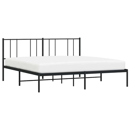 vidaXL Metal Bed Frame without Mattress with Headboard Black 183x213cm 5