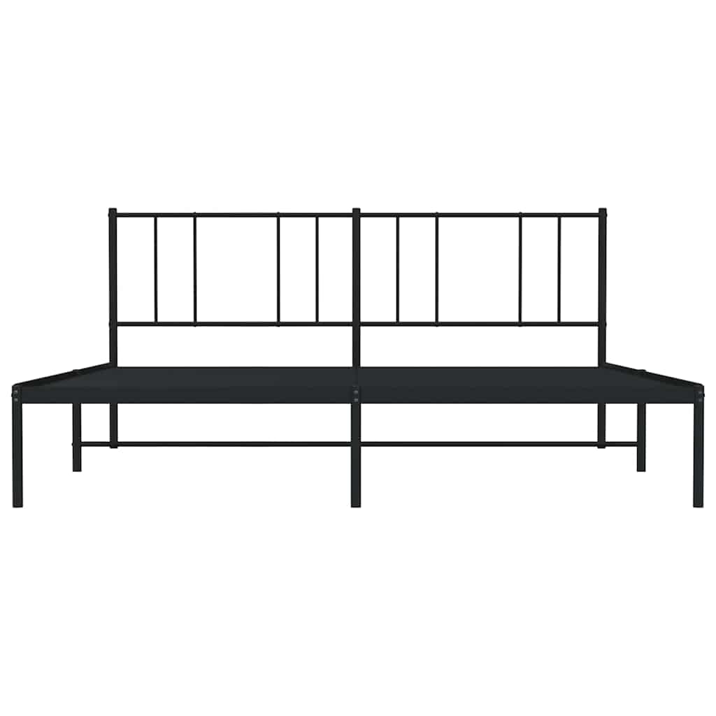 vidaXL Metal Bed Frame without Mattress with Headboard Black 183x213cm 6