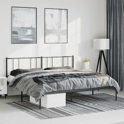 vidaXL Metal Bed Frame without Mattress with Headboard Black 183x213cm 1