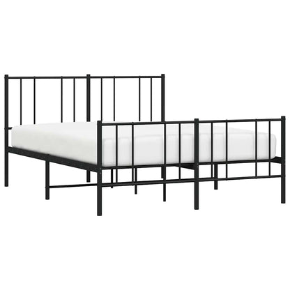 vidaXL Metal Bed Frame without Mattress with Footboard Black 120x200cm 5