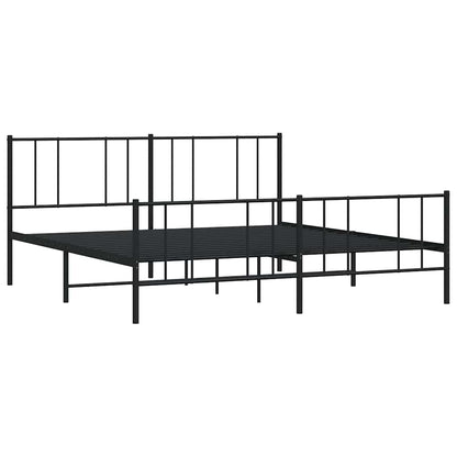 vidaXL Metal Bed Frame without Mattress with Footboard Black 183x213cm 4