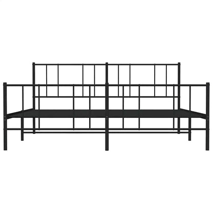 vidaXL Metal Bed Frame without Mattress with Footboard Black 183x213cm 5