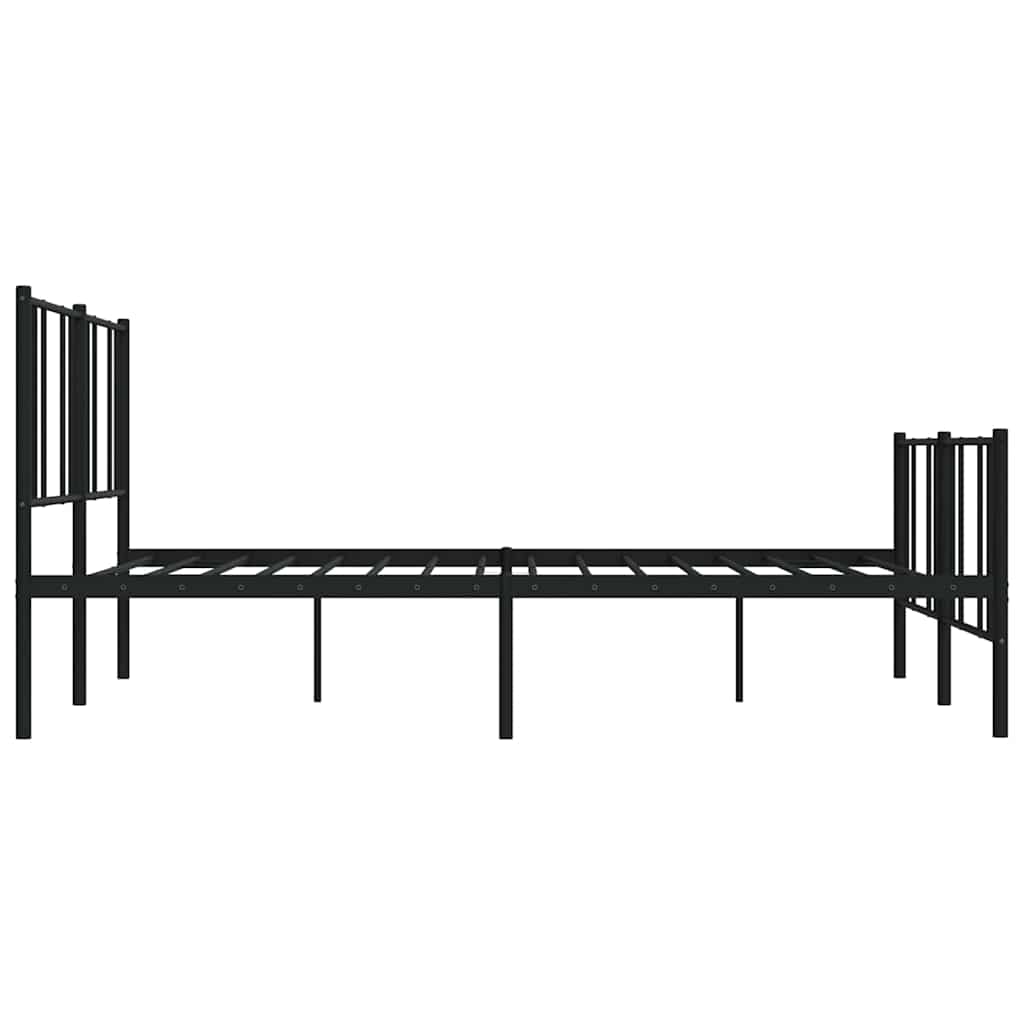 vidaXL Metal Bed Frame without Mattress with Footboard Black 183x213cm 6