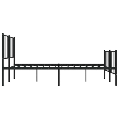 vidaXL Metal Bed Frame without Mattress with Footboard Black 183x213cm 6