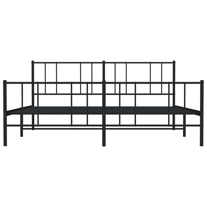 vidaXL Metal Bed Frame without Mattress with Footboard Black 193x203cm 6