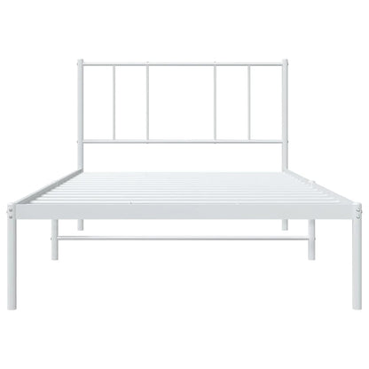 vidaXL Metal Bed Frame without Mattress with Headboard White 75x190cm 6
