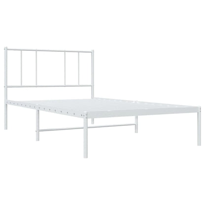 vidaXL Metal Bed Frame without Mattress with Headboard White 100x190cm 3
