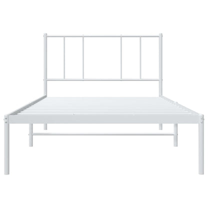 vidaXL Metal Bed Frame without Mattress with Headboard White 100x190cm 6