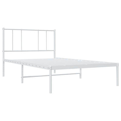 vidaXL Metal Bed Frame without Mattress with Headboard White 100x200cm 4
