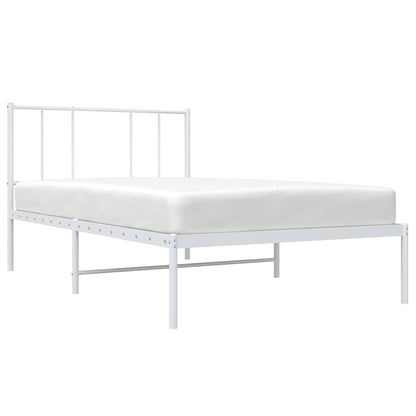 vidaXL Metal Bed Frame without Mattress with Headboard White 100x200cm 5