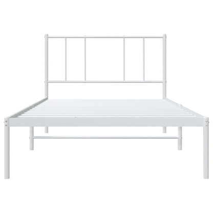 vidaXL Metal Bed Frame without Mattress with Headboard White 107x203cm 6
