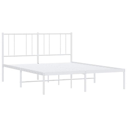 vidaXL Metal Bed Frame without Mattress with Headboard White 120x200cm 3