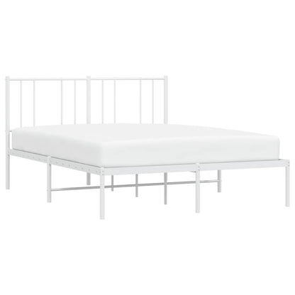 vidaXL Metal Bed Frame without Mattress with Headboard White 120x200cm 5