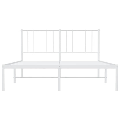 vidaXL Metal Bed Frame without Mattress with Headboard White 120x200cm 6