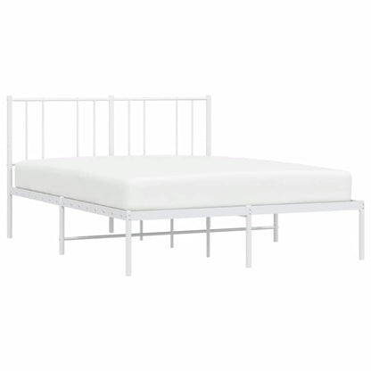 vidaXL Metal Bed Frame without Mattress with Headboard White 150x200cm 6