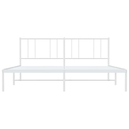 vidaXL Metal Bed Frame without Mattress with Headboard White 193x203cm 6