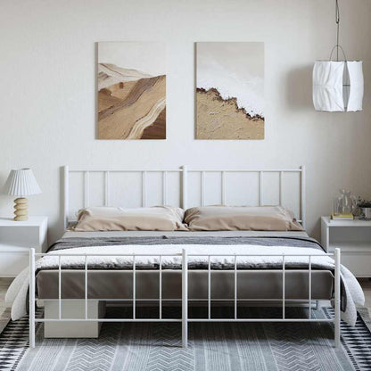 vidaXL Metal Bed Frame without Mattress with Footboard White 183x213cm 3