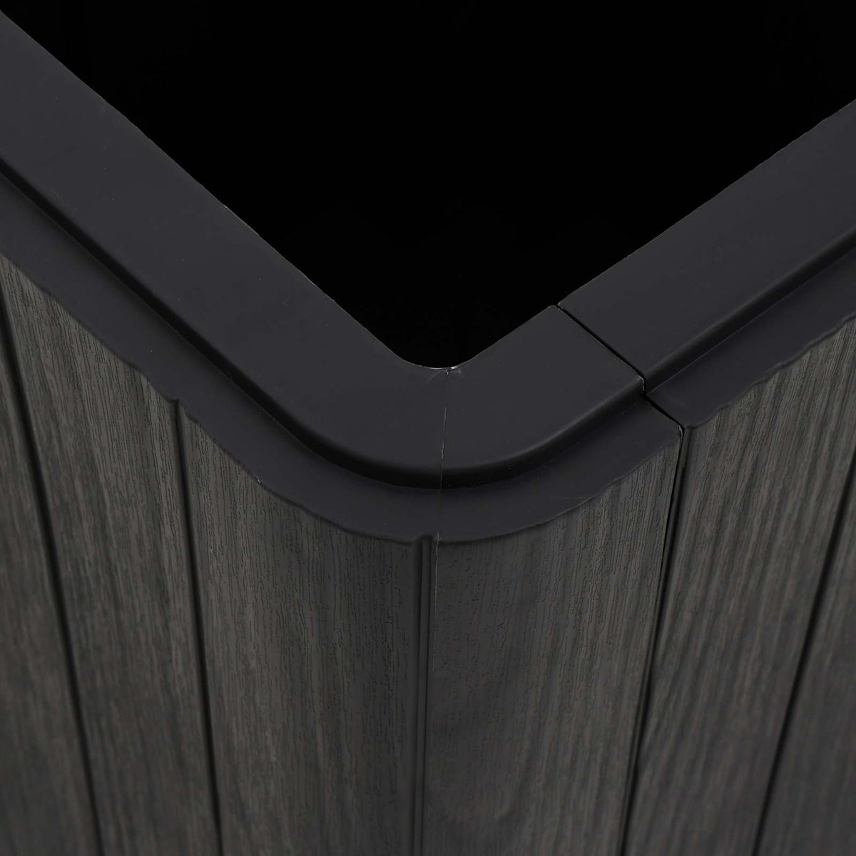 vidaXL Garden Table with Removable Lid Black Polypropylene 6
