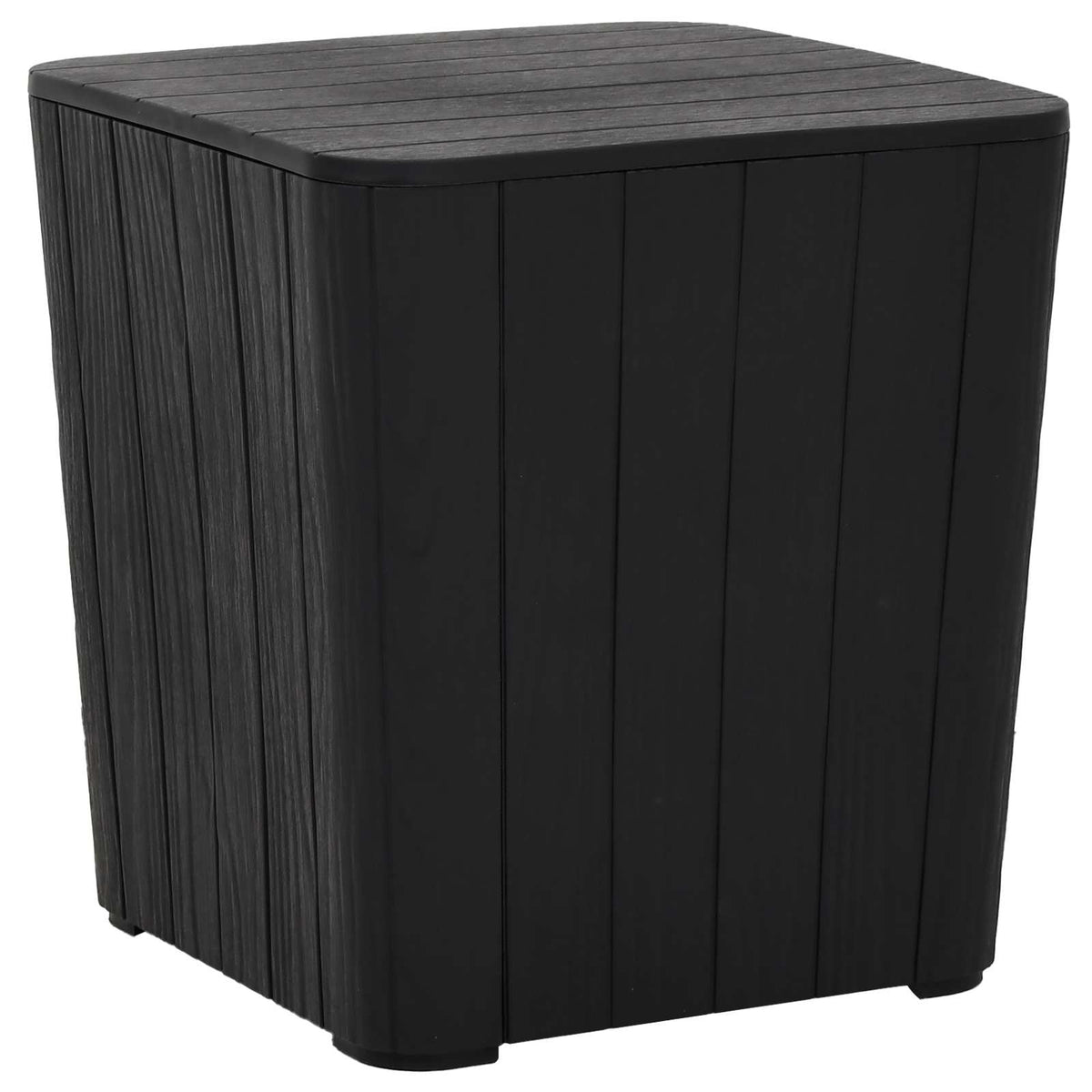 vidaXL Garden Table with Removable Lid Black Polypropylene 2