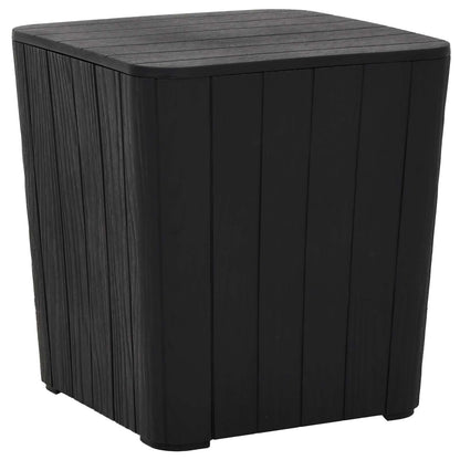 vidaXL Garden Table with Removable Lid Black Polypropylene 2