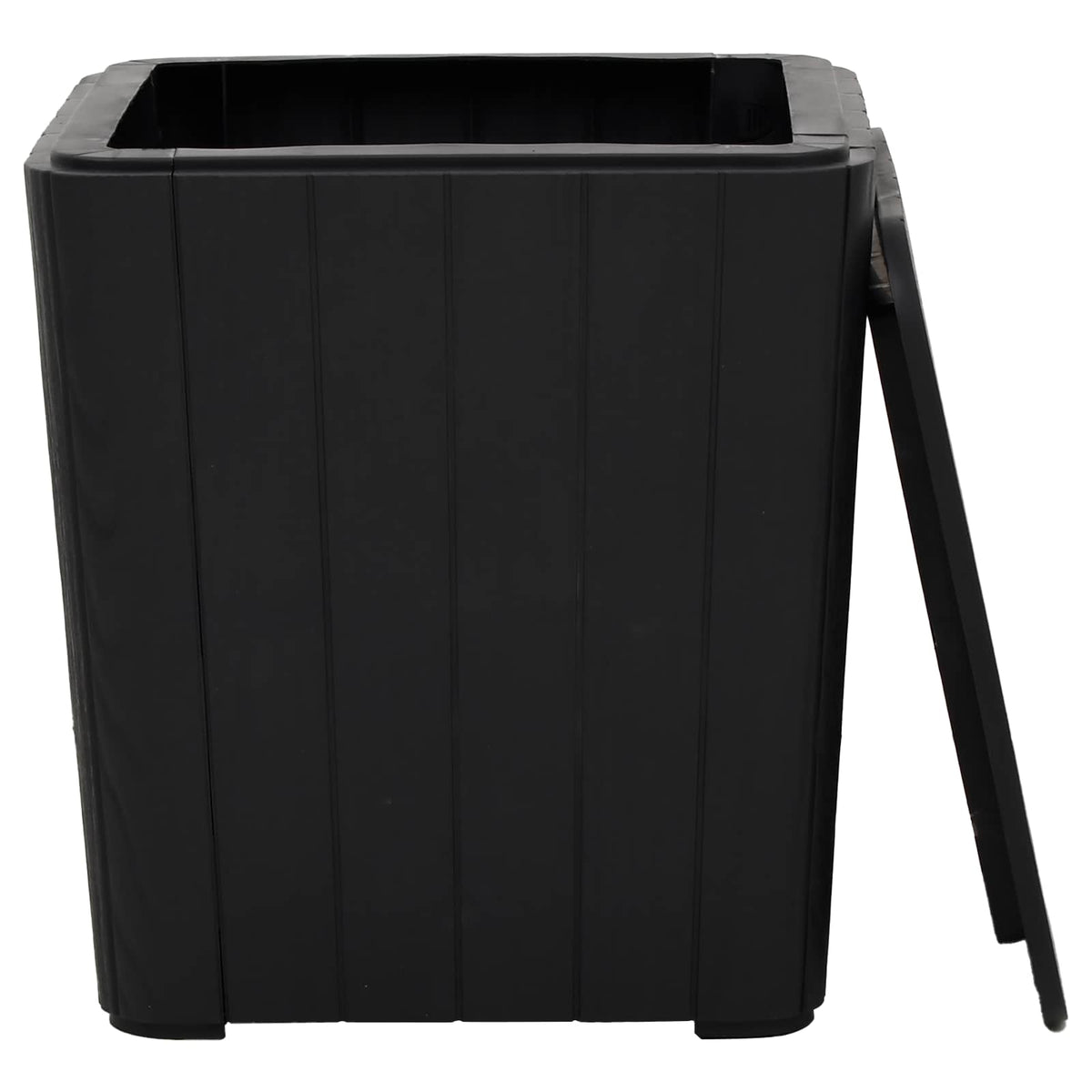 vidaXL Garden Table with Removable Lid Black Polypropylene 3