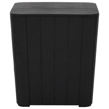 vidaXL Garden Table with Removable Lid Black Polypropylene 4