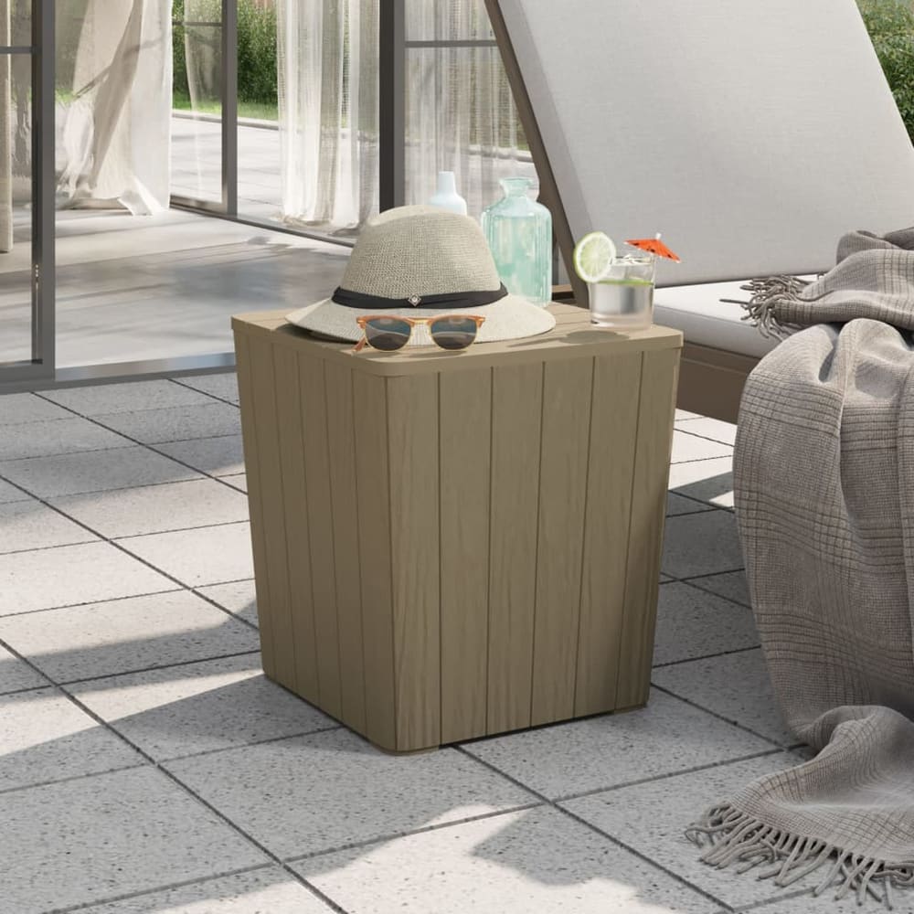 Garden Table with Removable Lid Polypropylene Brown