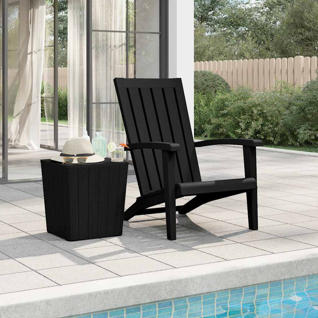 vidaXL Garden Adirondack Chair Black Polypropylene 1