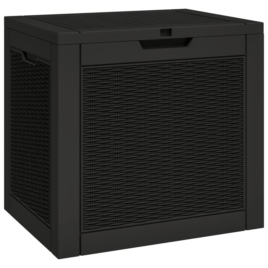 vidaXL Garden Storage Box Black 55.5x43x53 cm Polypropylene 2