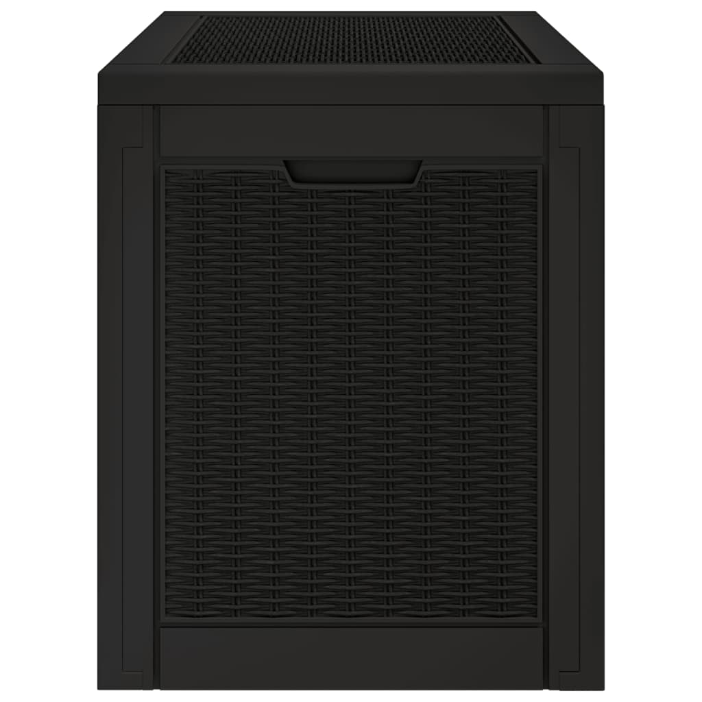 vidaXL Garden Storage Box Black 55.5x43x53 cm Polypropylene 6