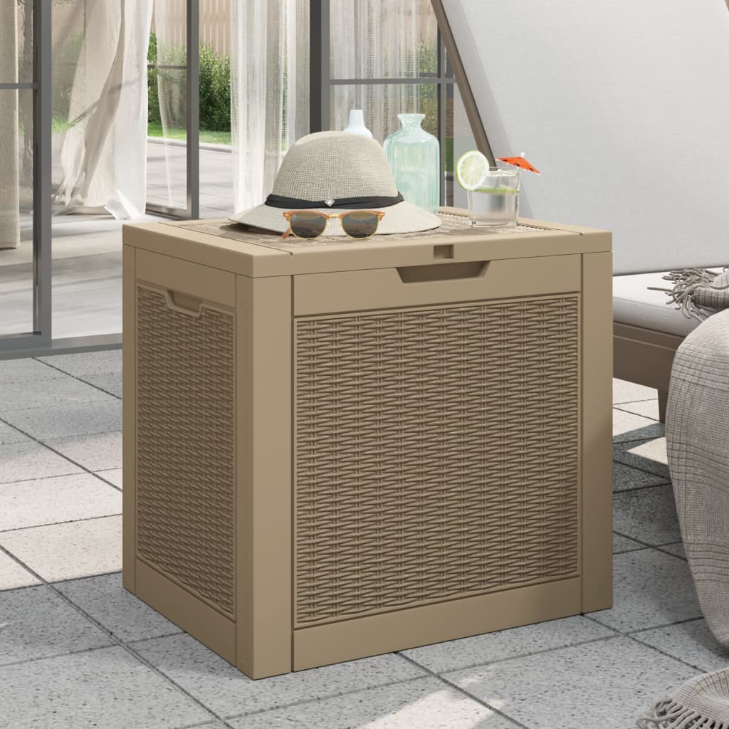 vidaXL Garden Storage Box Light Brown 55,5x43x53 cm Polypropylene 1