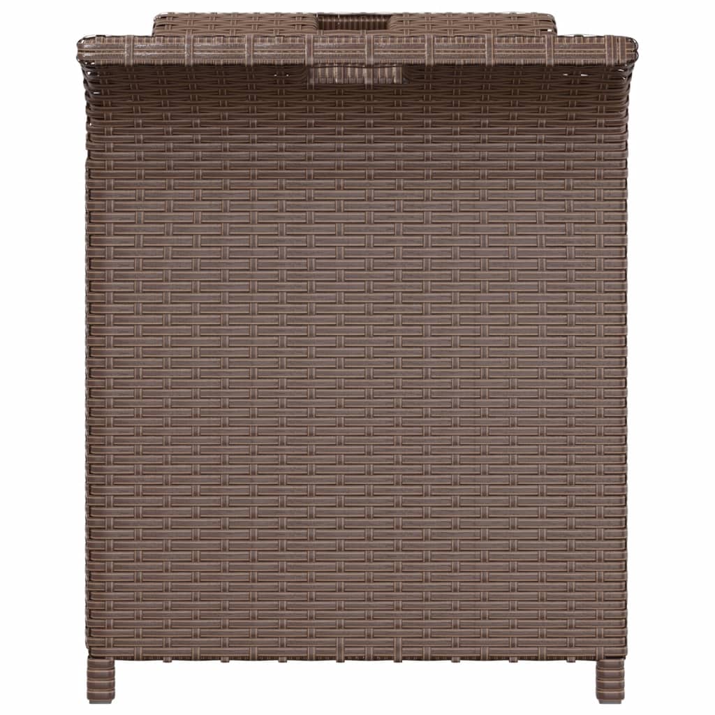 vidaXL Garden Bench with Cushion Brown 116x46x57 cm Poly Rattan 4