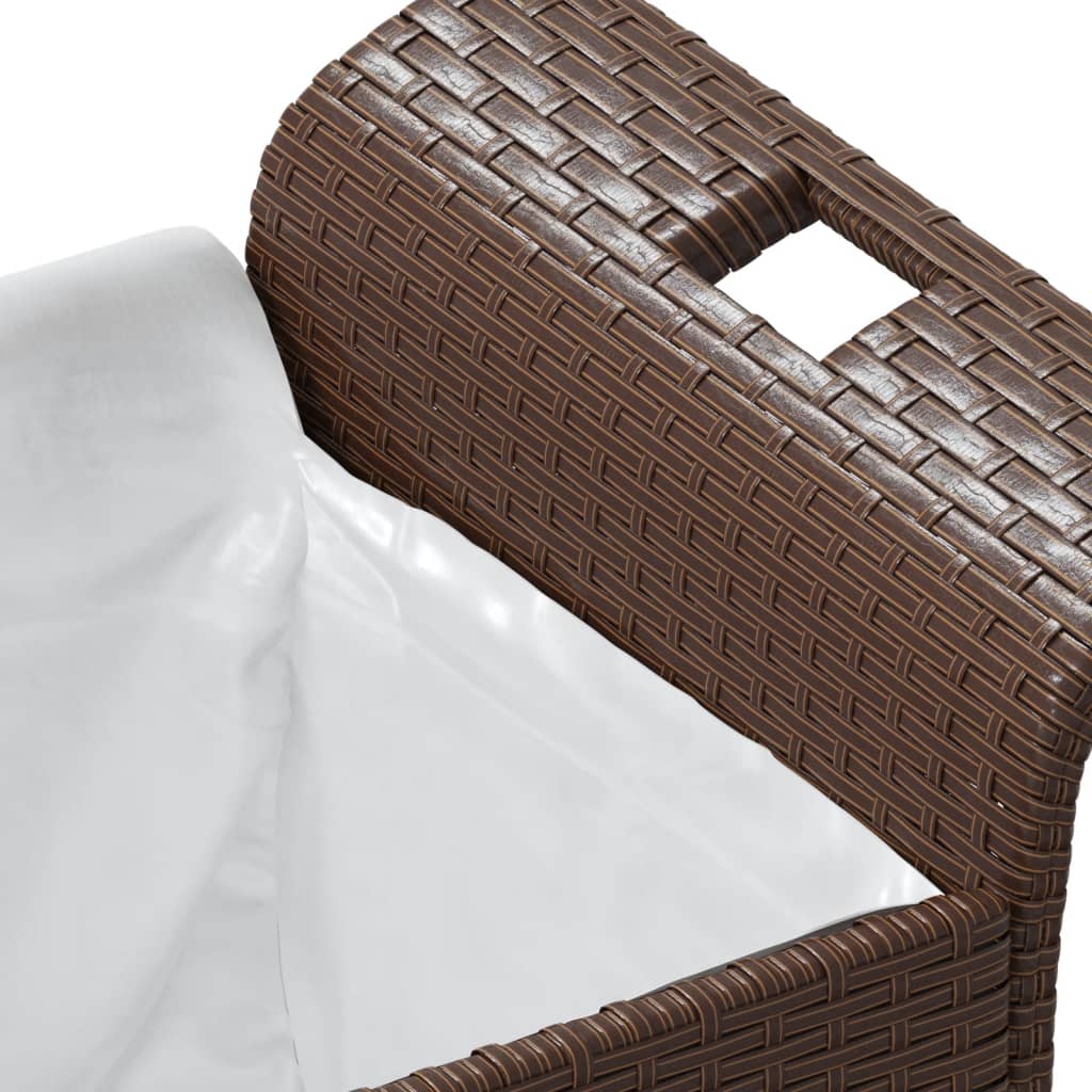 vidaXL Garden Bench with Cushion Brown 116x46x57 cm Poly Rattan 5