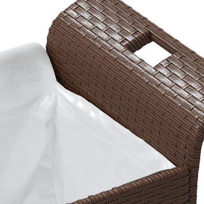 vidaXL Garden Bench with Cushion Brown 116x46x57 cm Poly Rattan 5
