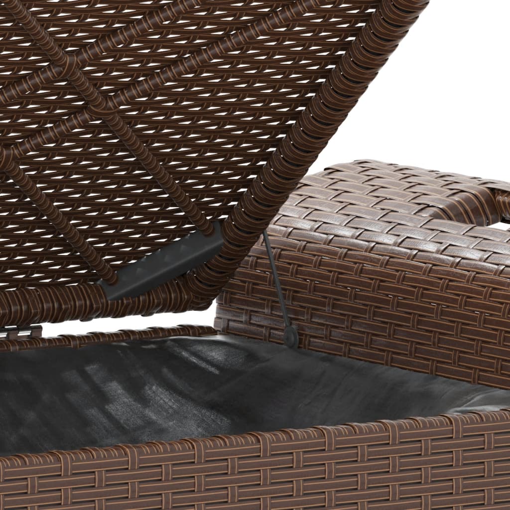vidaXL Garden Bench with Cushion Brown 116x46x57 cm Poly Rattan 6