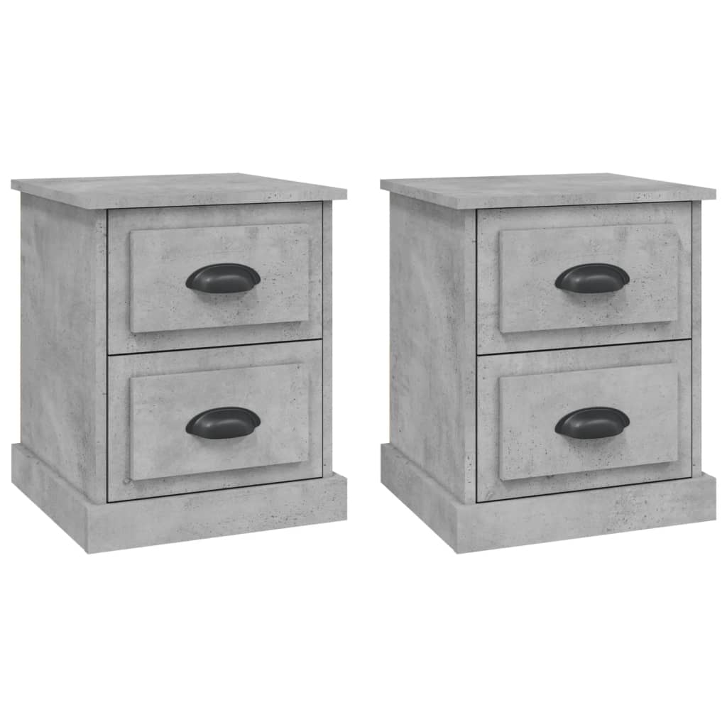 vidaXL Bedside Cabinets 2 pcs Concrete Grey 39x39x47.5 cm Engineered Wood 2