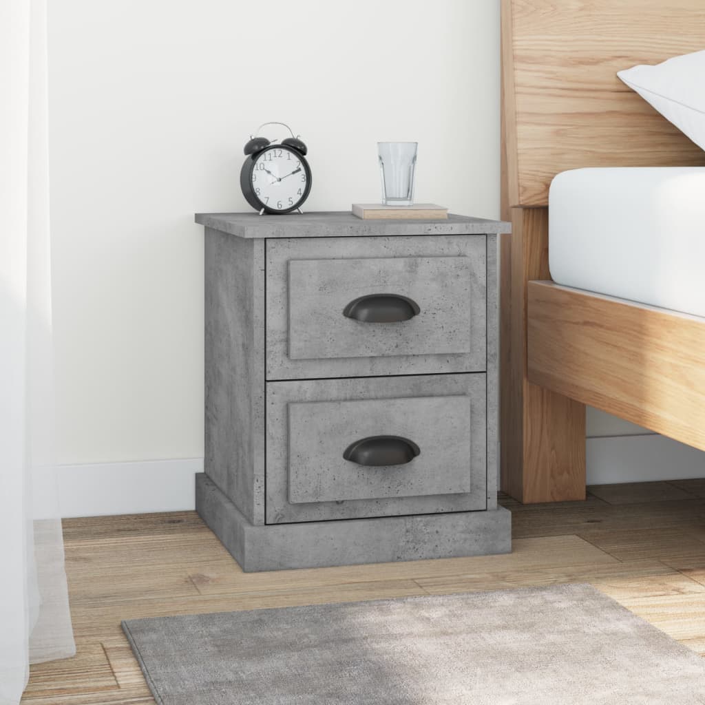 vidaXL Bedside Cabinets 2 pcs Concrete Grey 39x39x47.5 cm Engineered Wood 1