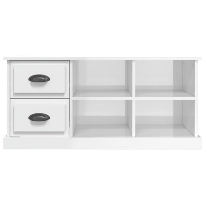 vidaXL TV Cabinet High Gloss White 102x35.5x47.5 cm Engineered Wood 6