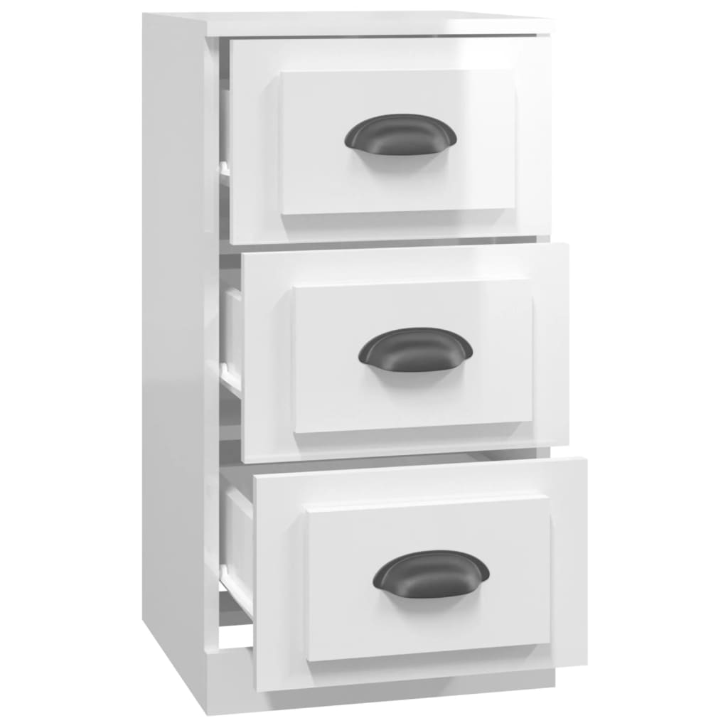 vidaXL Sideboard High Gloss White 36x35,5x67,5 cm Engineered Wood 4
