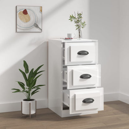 vidaXL Sideboard High Gloss White 36x35,5x67,5 cm Engineered Wood 3