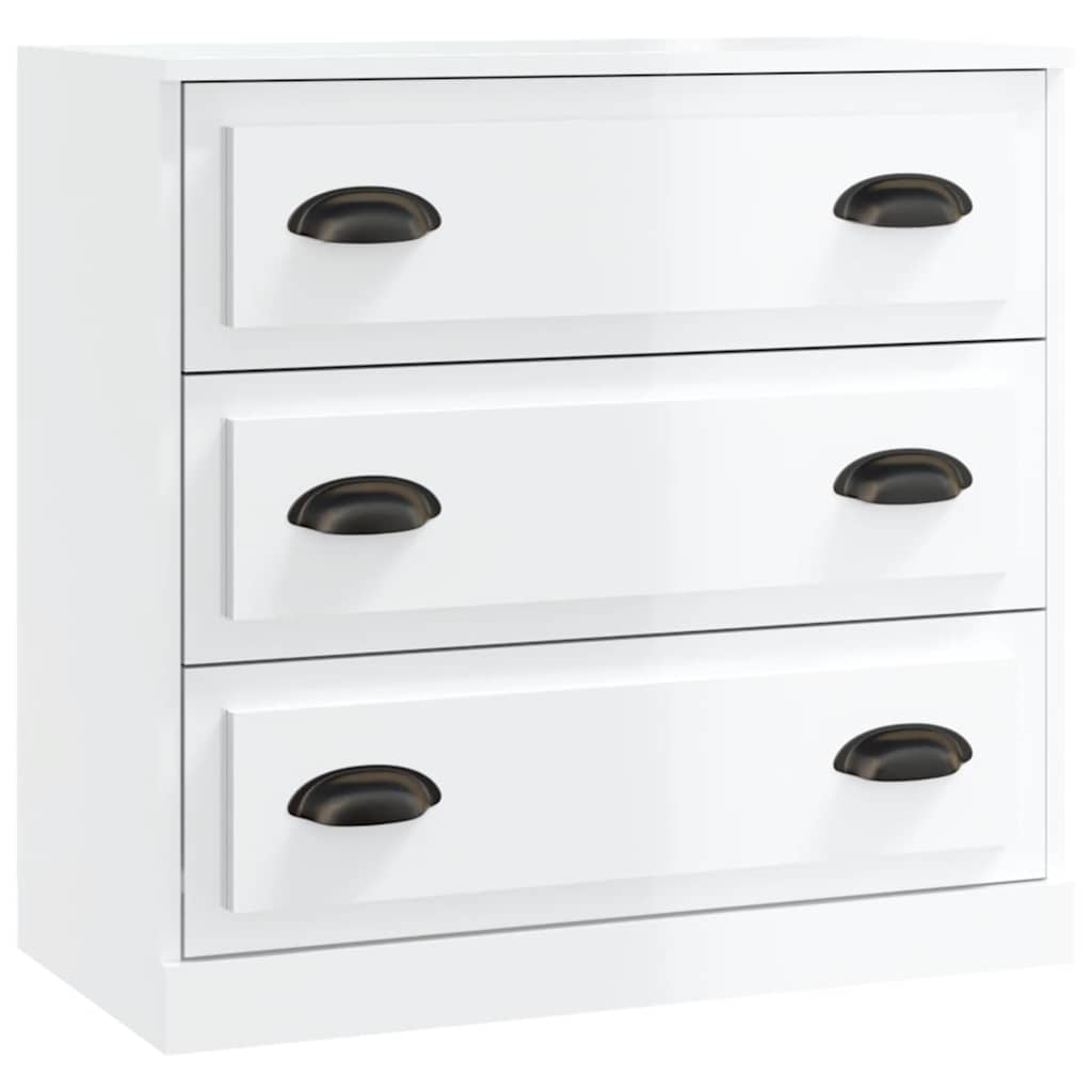 vidaXL Sideboard High Gloss White 70x35.5x67.5 cm Engineered Wood 2