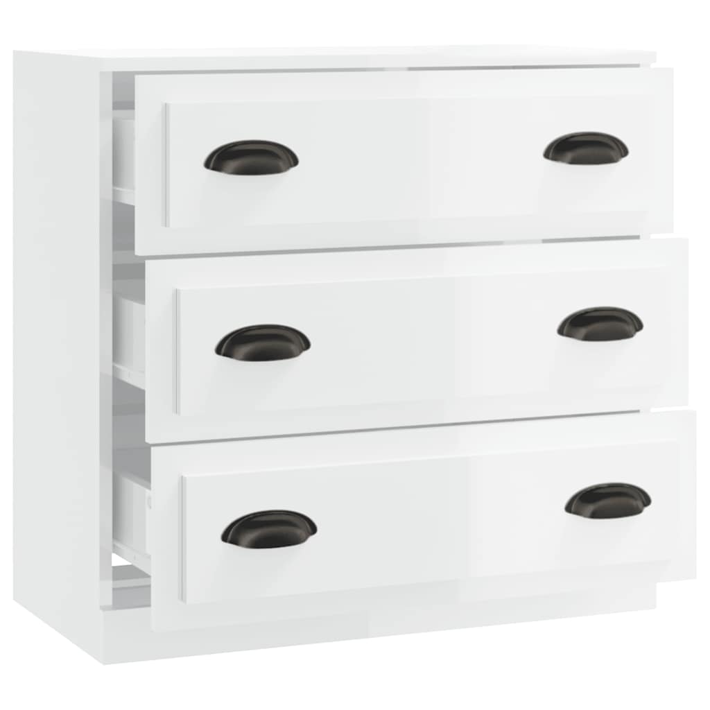 vidaXL Sideboard High Gloss White 70x35.5x67.5 cm Engineered Wood 3