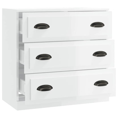 vidaXL Sideboard High Gloss White 70x35.5x67.5 cm Engineered Wood 3