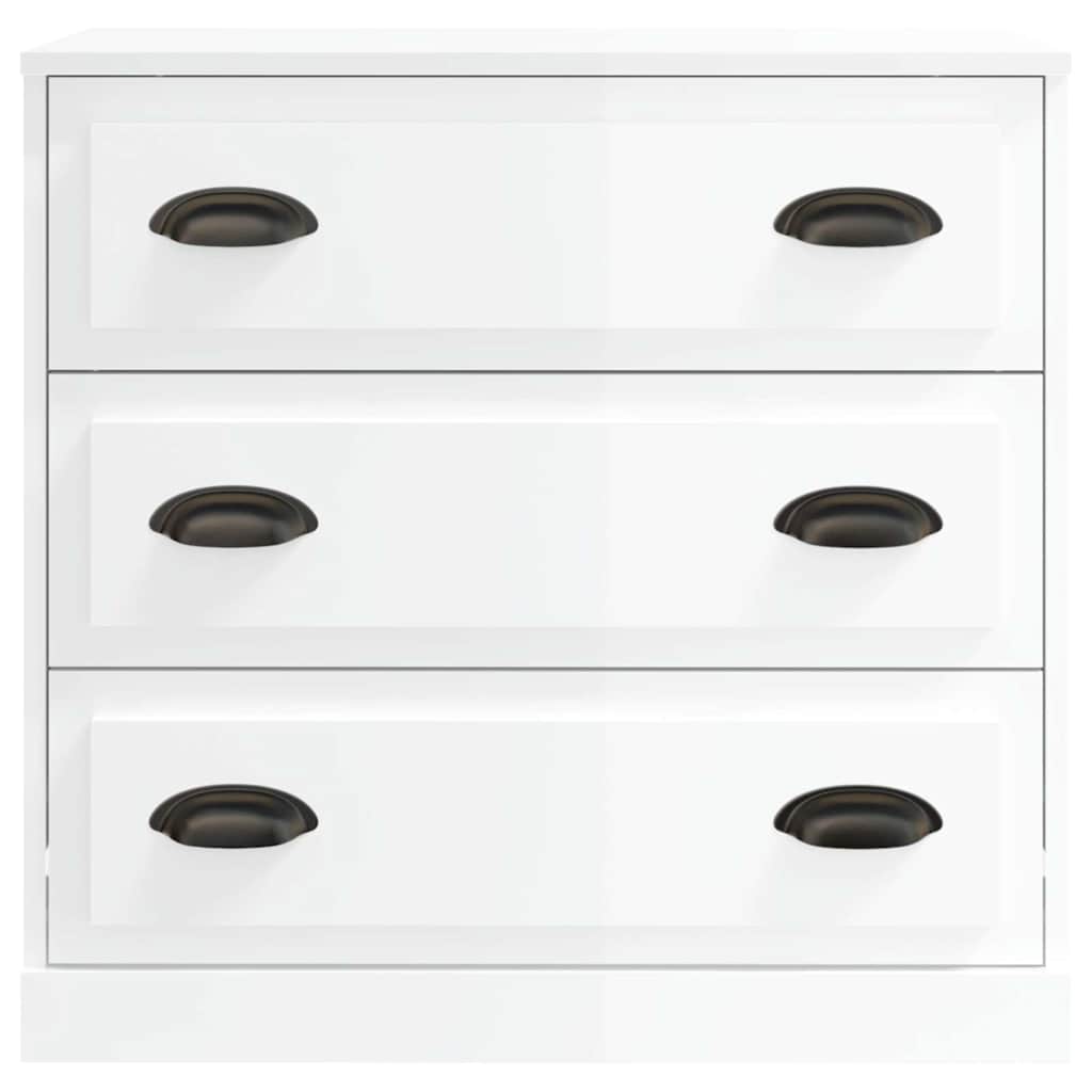 vidaXL Sideboard High Gloss White 70x35.5x67.5 cm Engineered Wood 4