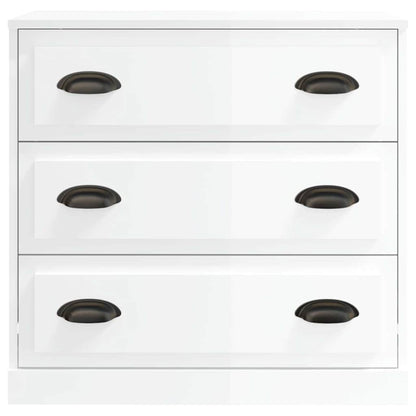 vidaXL Sideboard High Gloss White 70x35.5x67.5 cm Engineered Wood 4