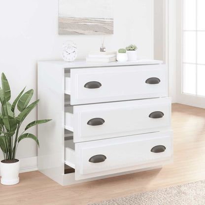 vidaXL Sideboard High Gloss White 70x35.5x67.5 cm Engineered Wood 6